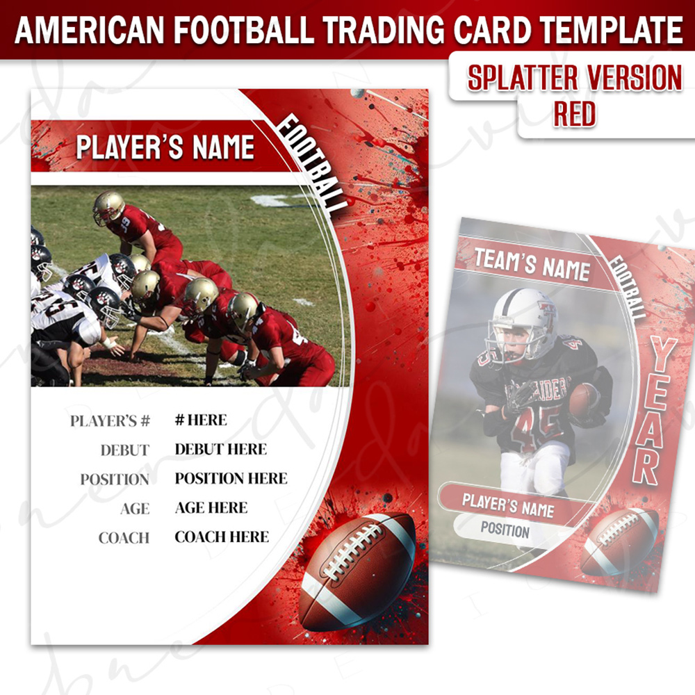 Football Trading Card - Splatter Version - Red