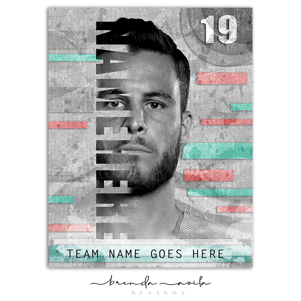 Name Portrait Sports Poster Design - Custom Made