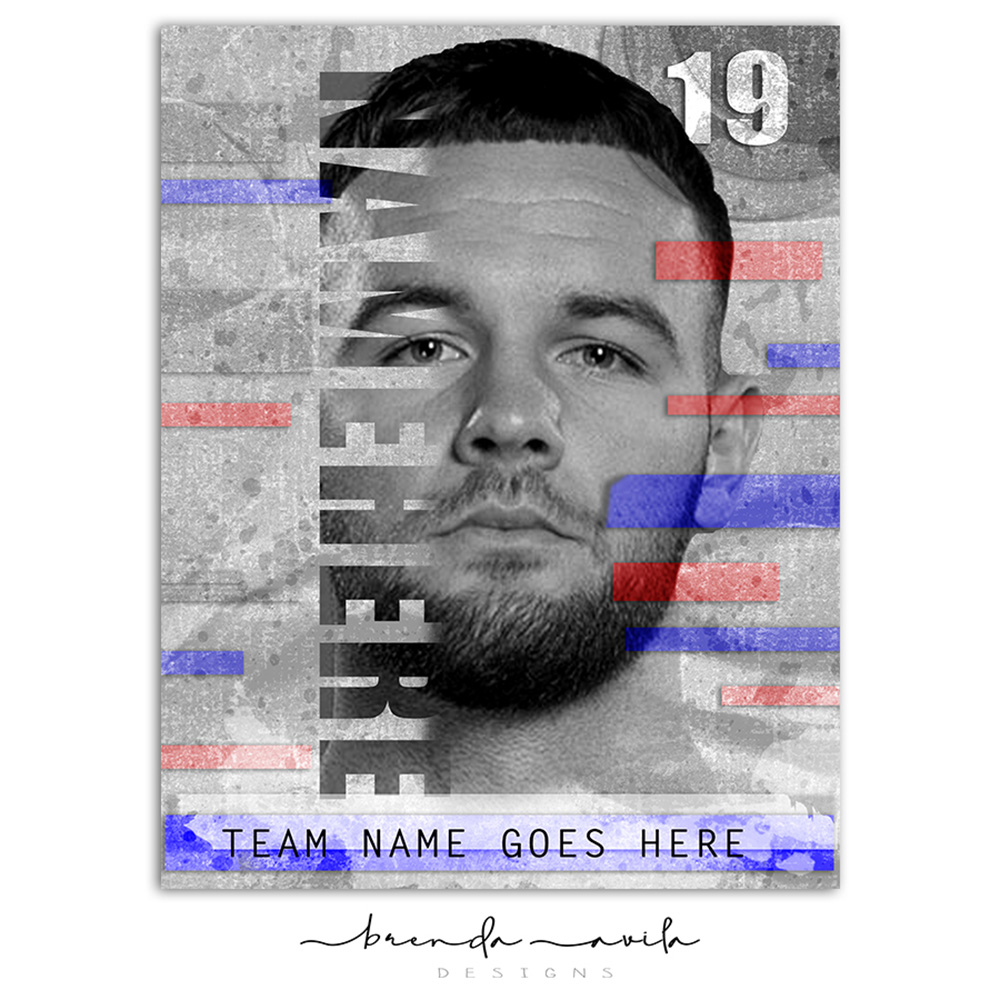 Name Portrait Sports Poster Design - Custom Made