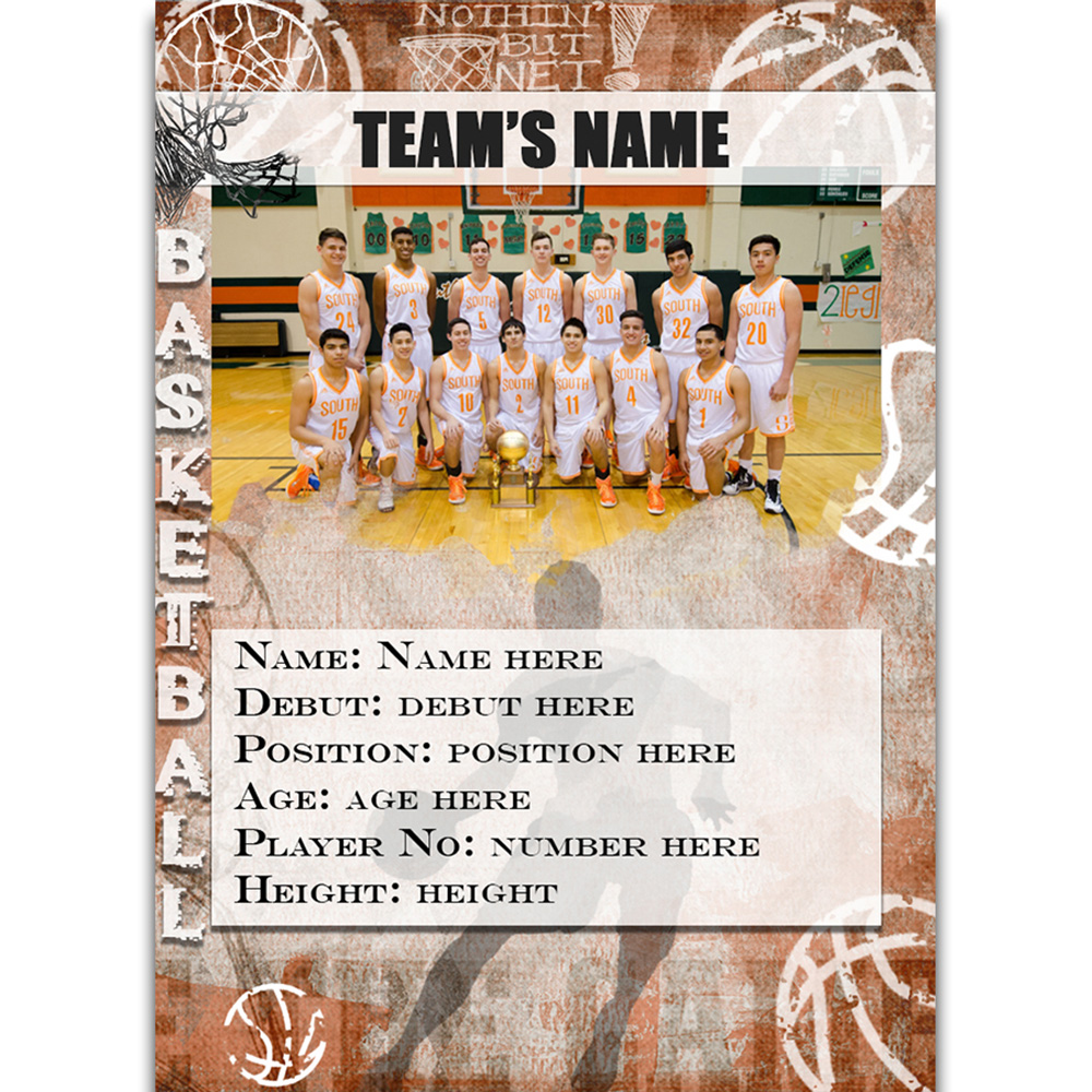 Basketball Trading Card Template - Light Orange