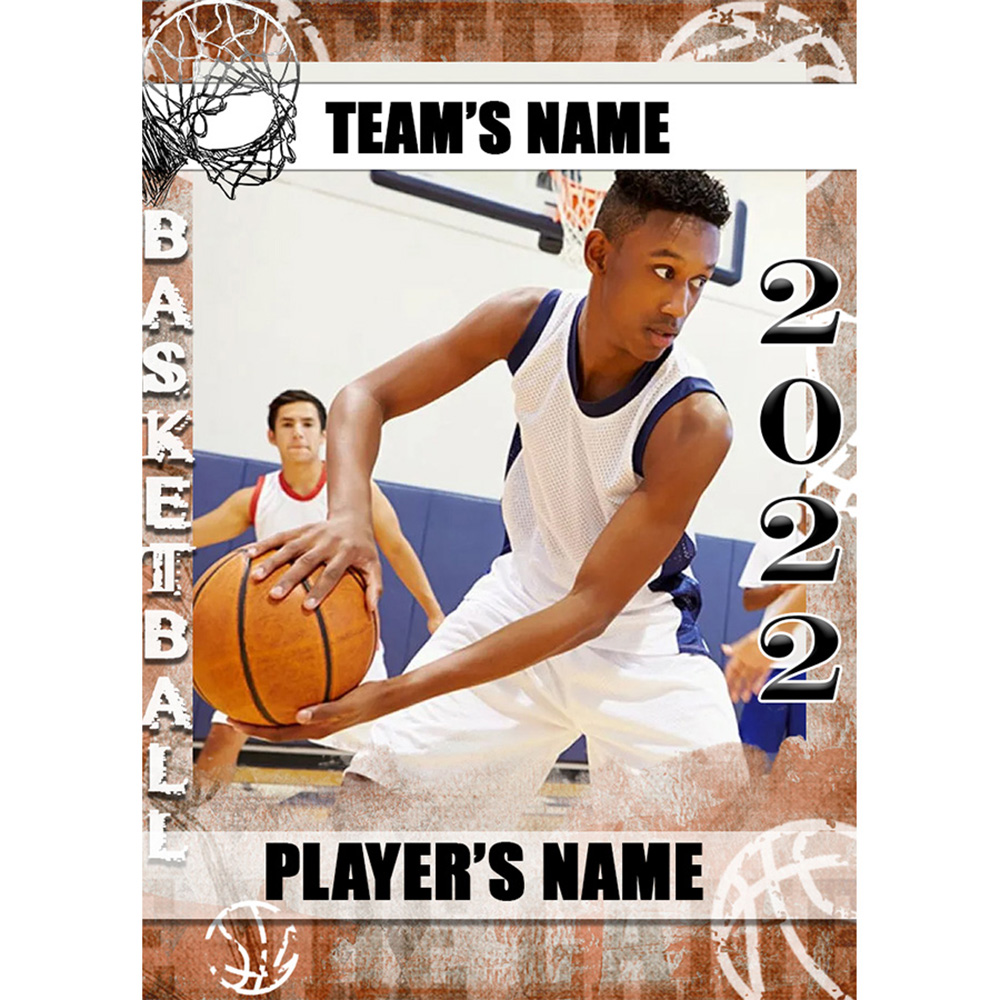 Basketball Trading Card Template - Light Orange
