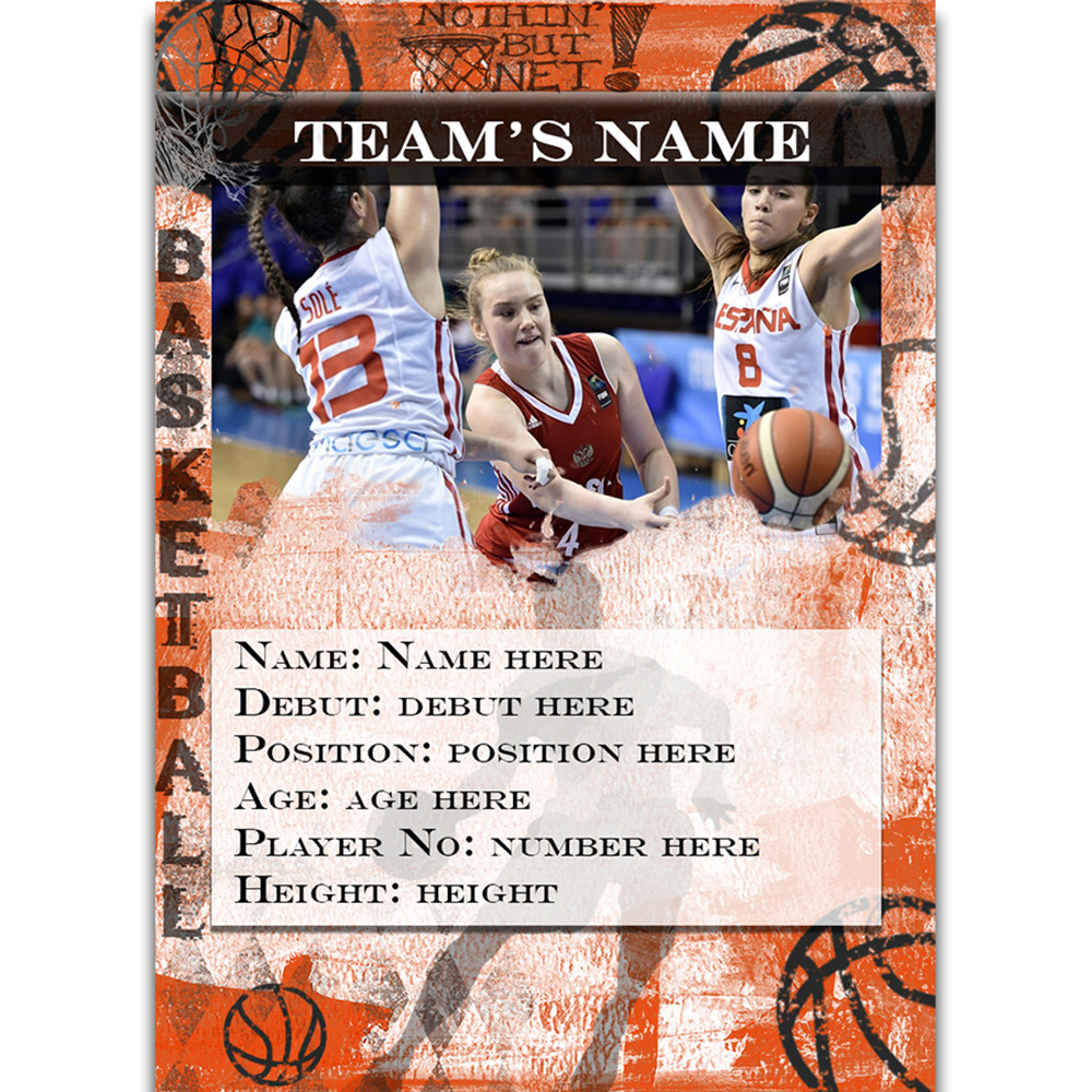 Basketball Trading Card Template - Orange