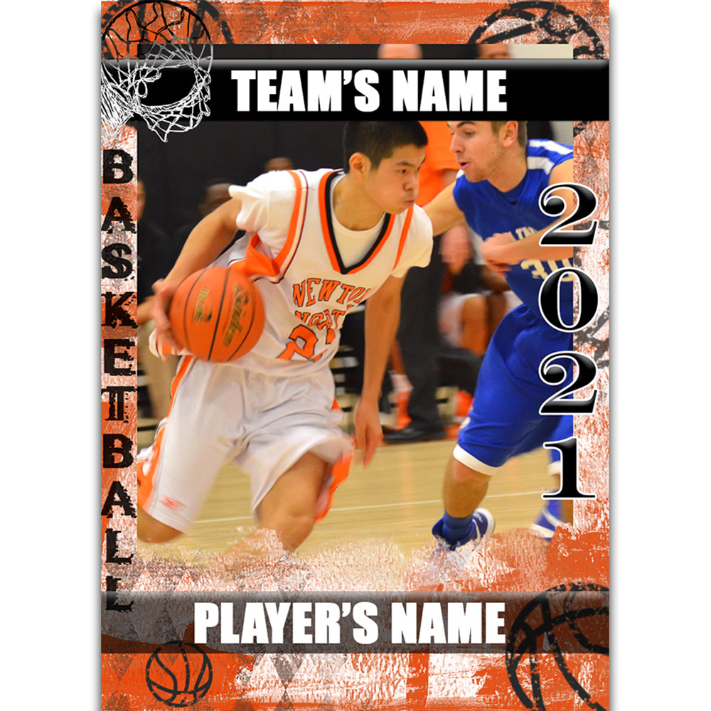 Basketball Trading Card Template - Orange