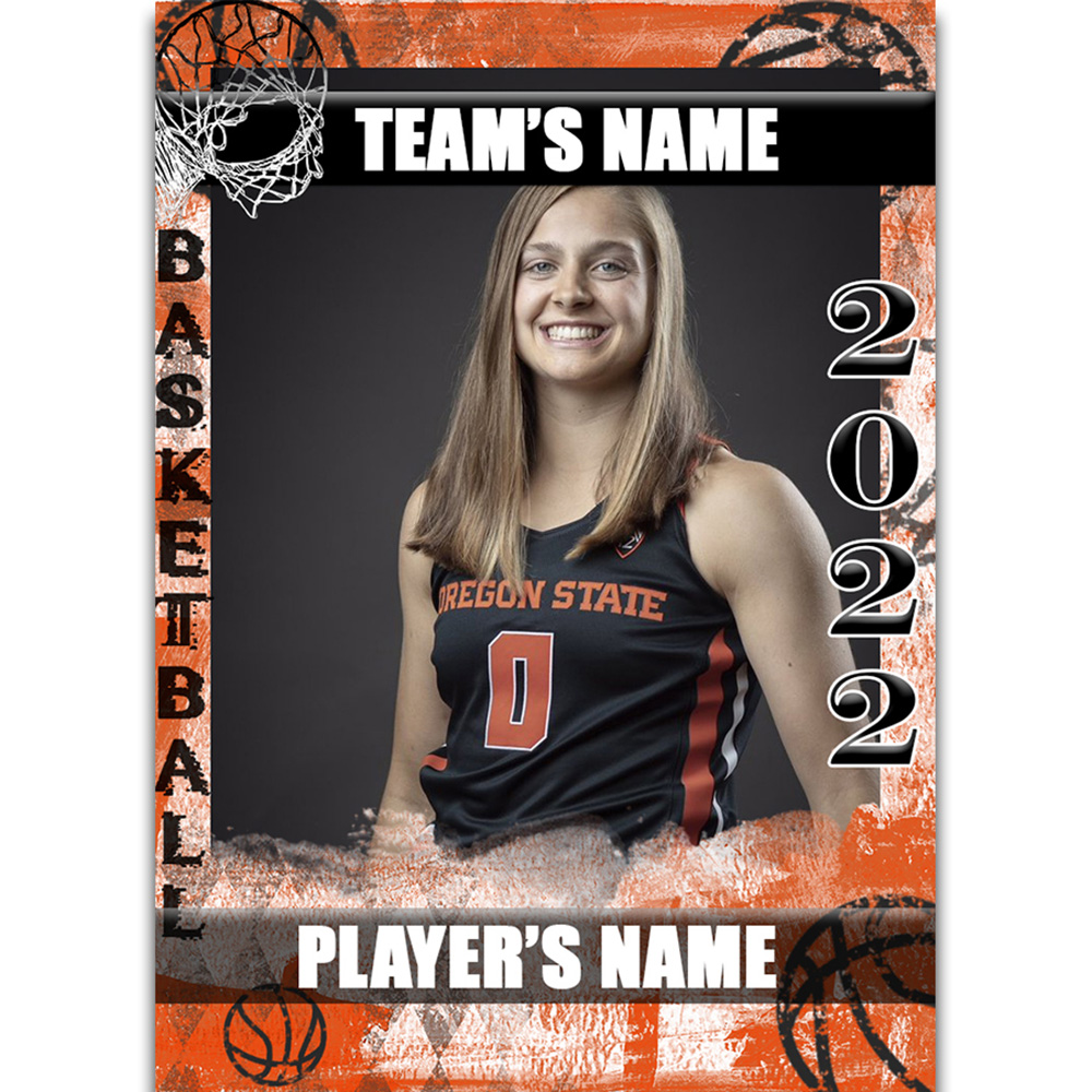 Basketball Trading Card Template - Orange