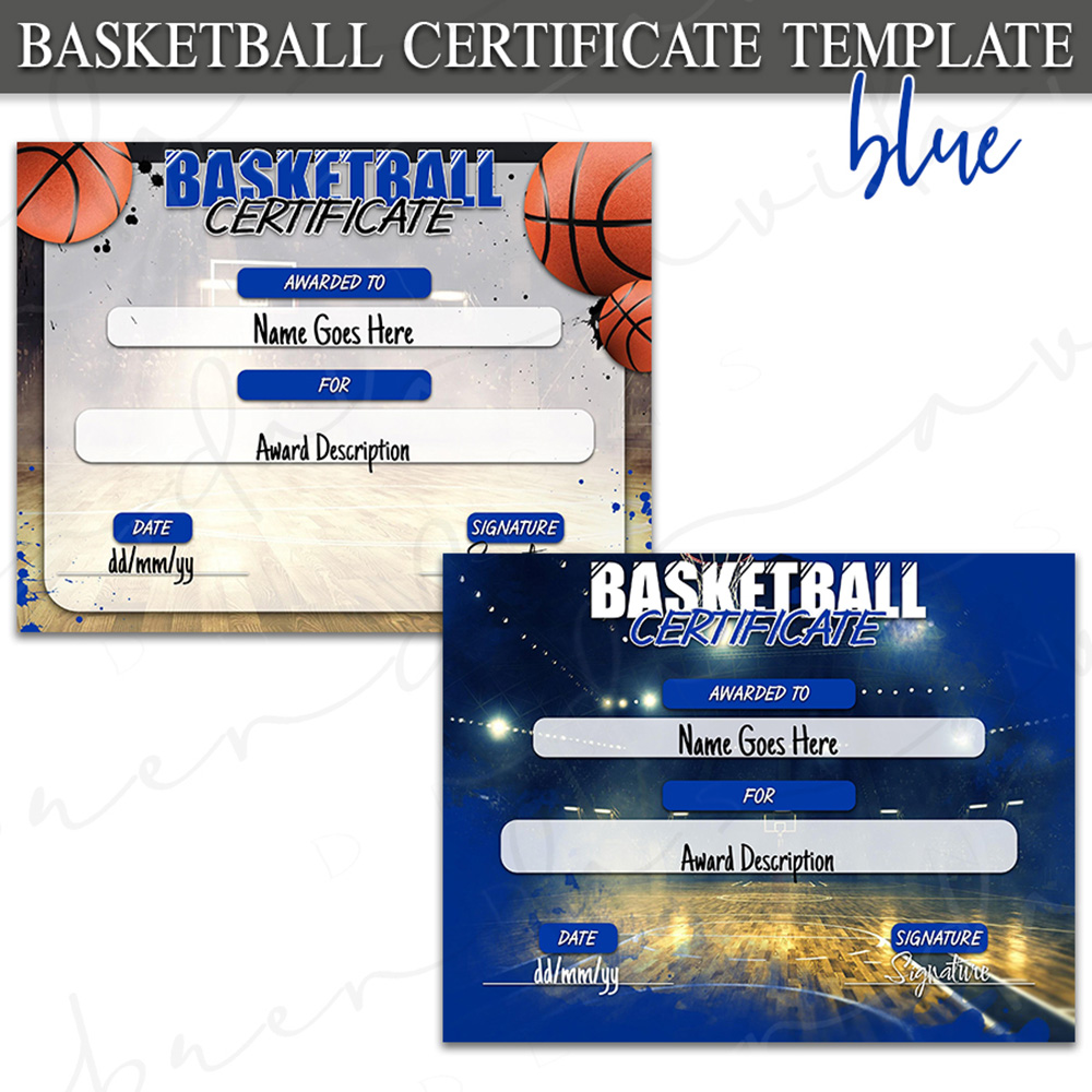 Basketball Certificate- Blue