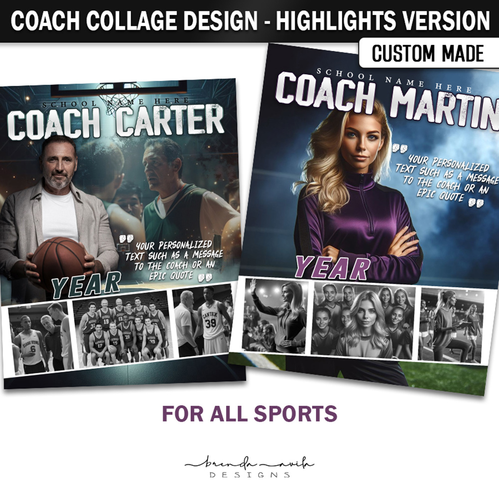 Custom Coach Sports Collage - Highlights Design