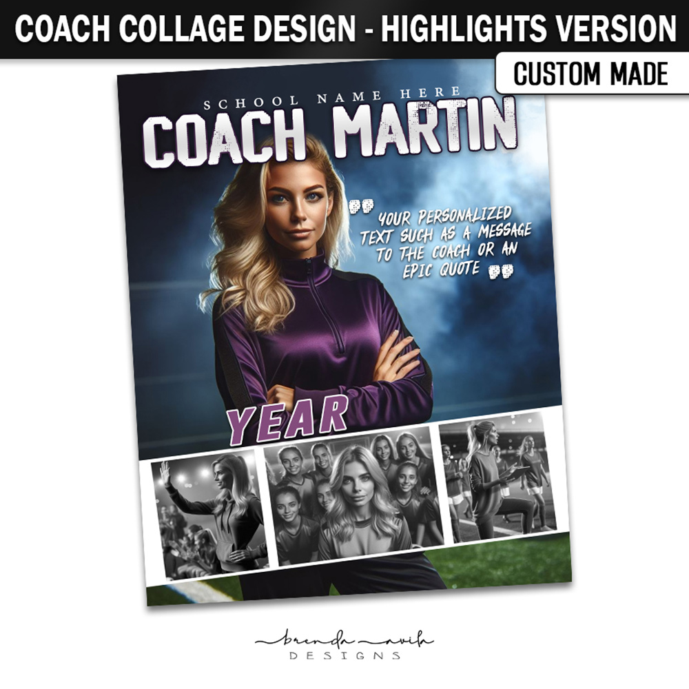 Custom Coach Sports Collage - Highlights Design