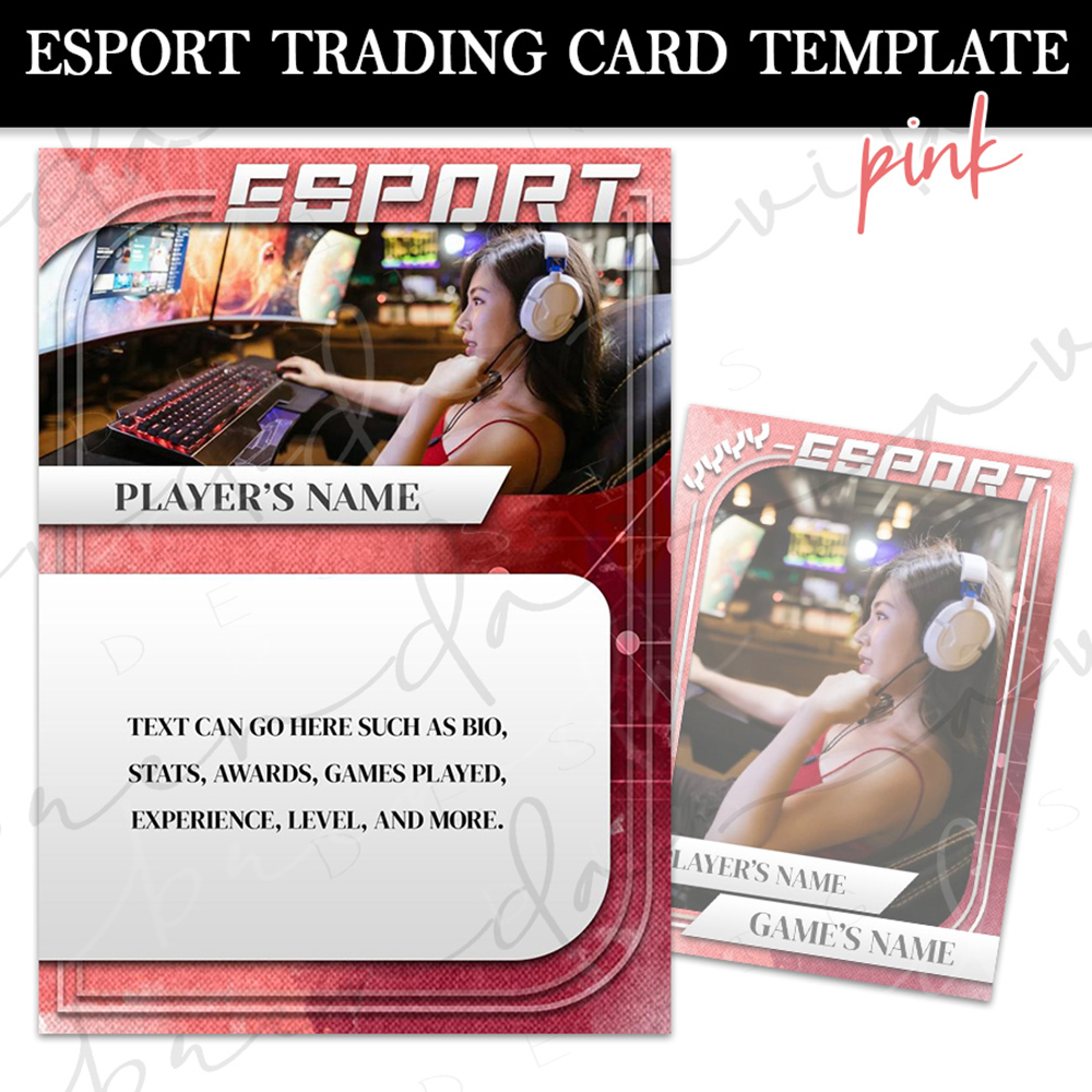 Esport Trading Card Template - Pink