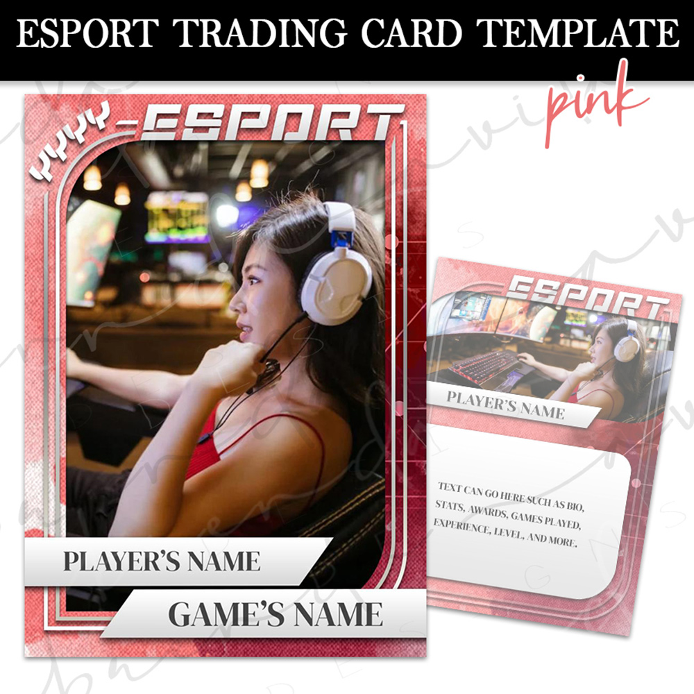 Esport Trading Card Template - Pink