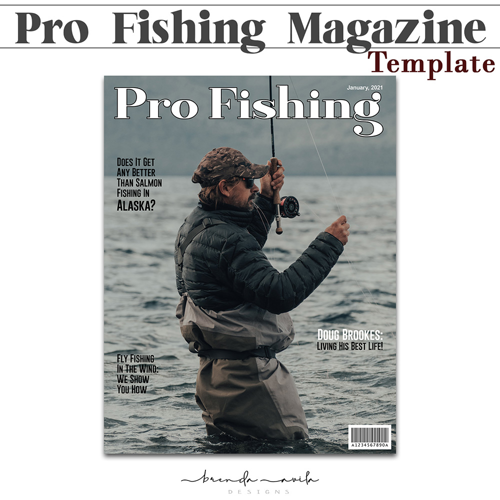 Pro Fishing Magazine Cover Template