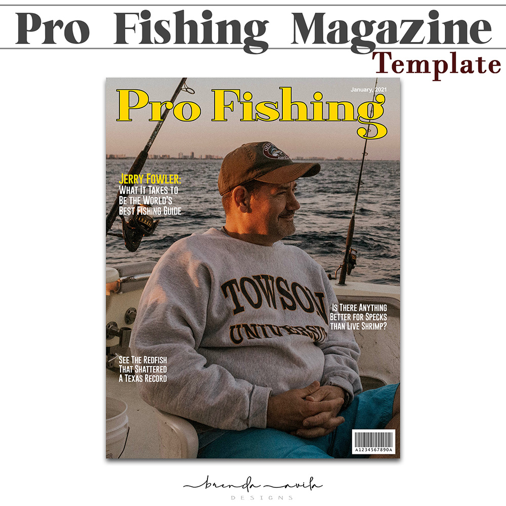 Pro Fishing Magazine Cover Template