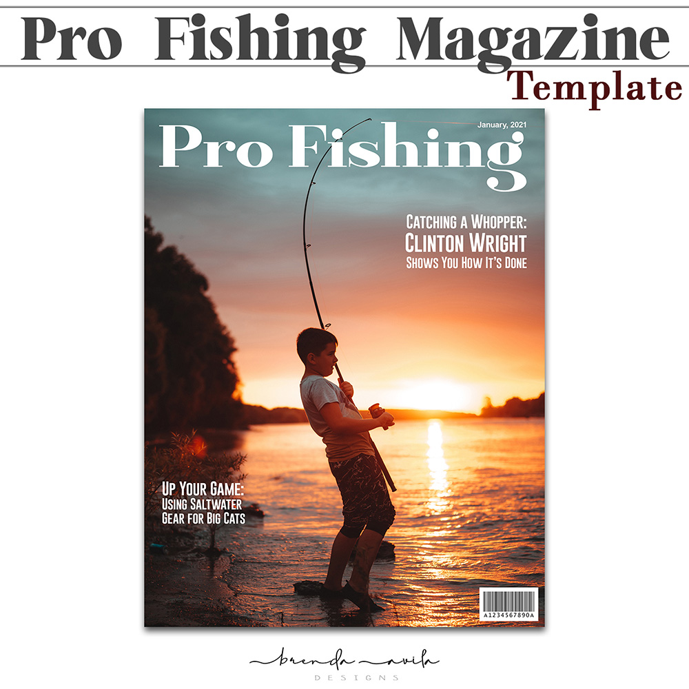 Pro Fishing Magazine Cover Template