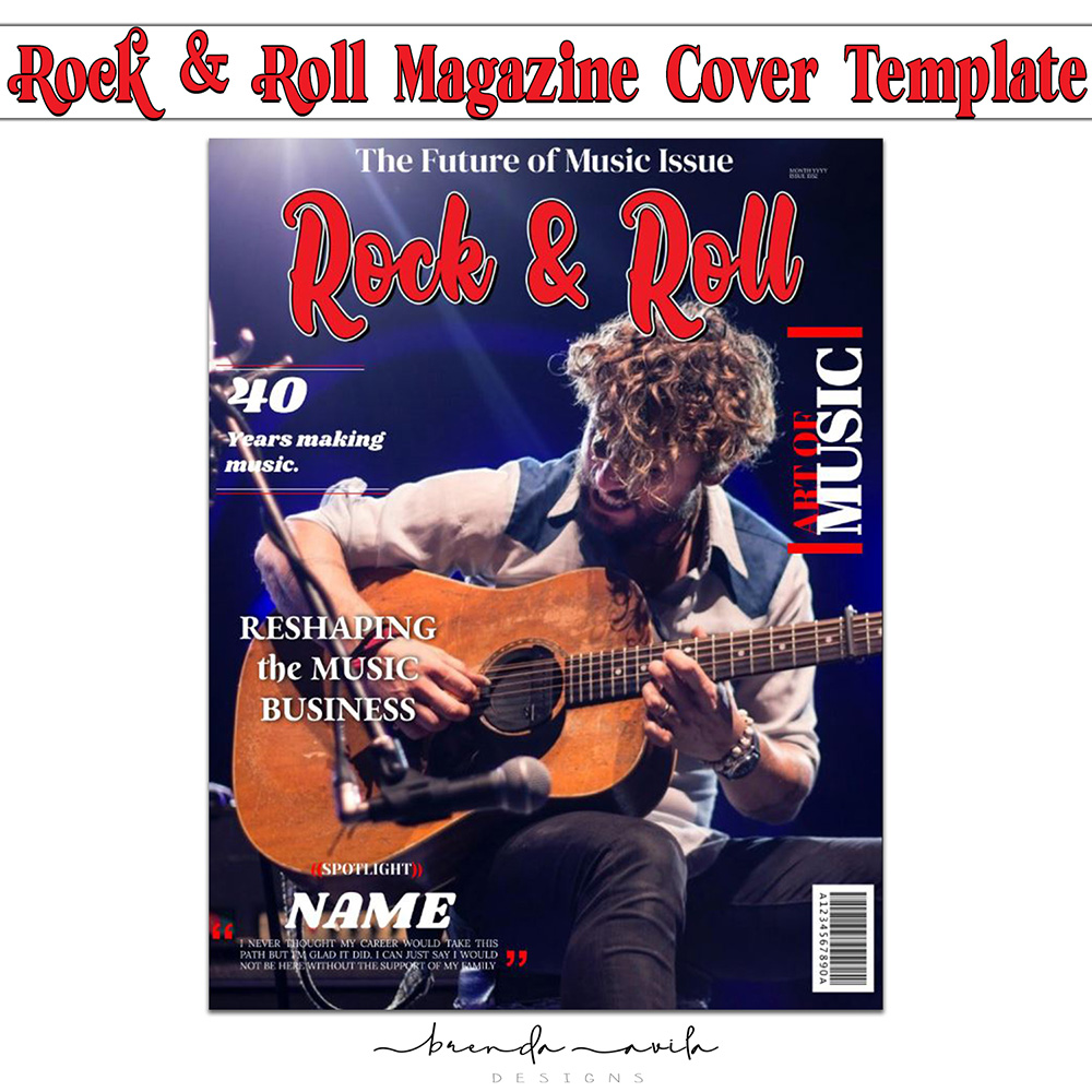 Rock & Roll Magazine Cover Template